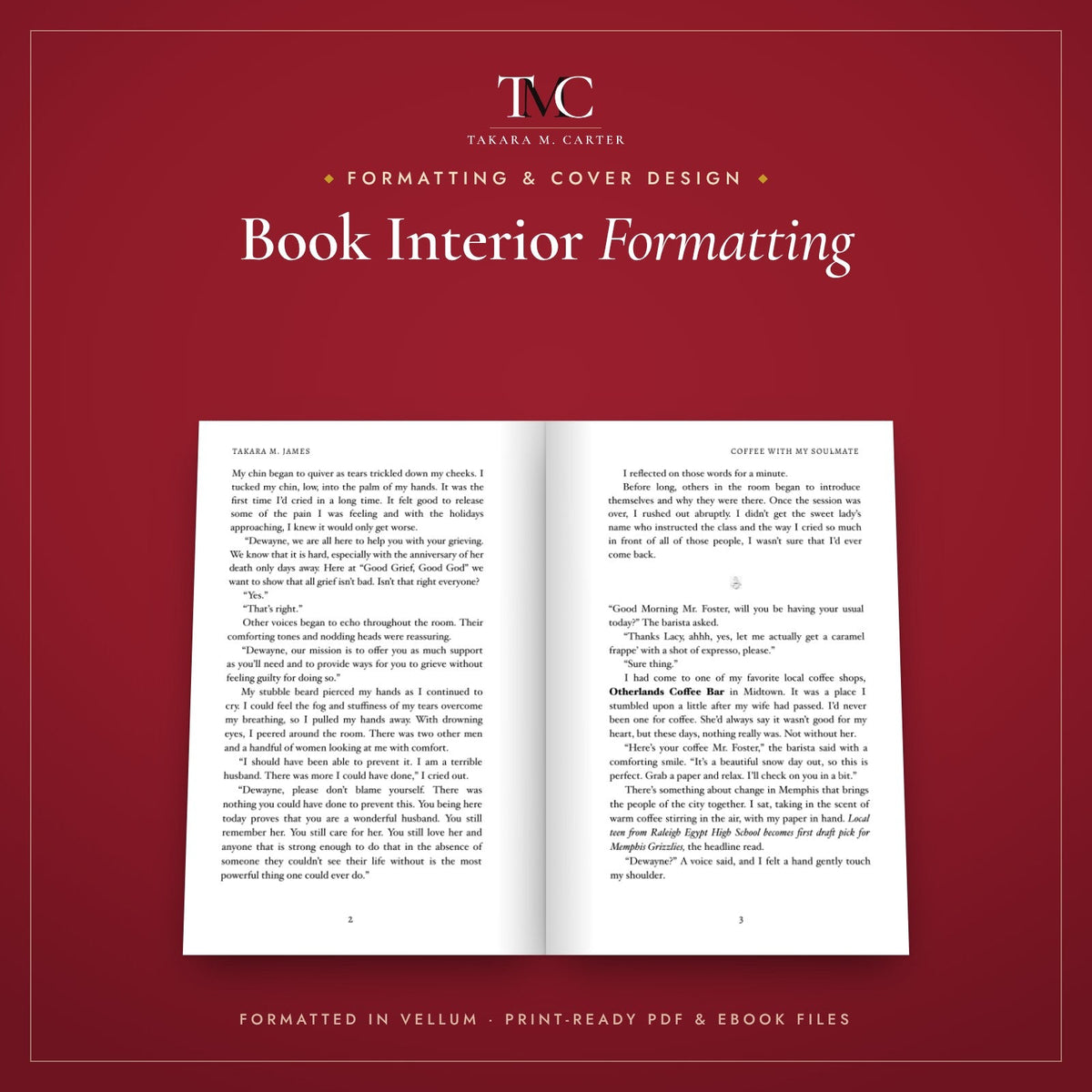 Book interior formatting by TMC Editorial & Design Services