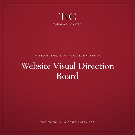 Website Visual Direction Board · TMC Editorial & Design Services